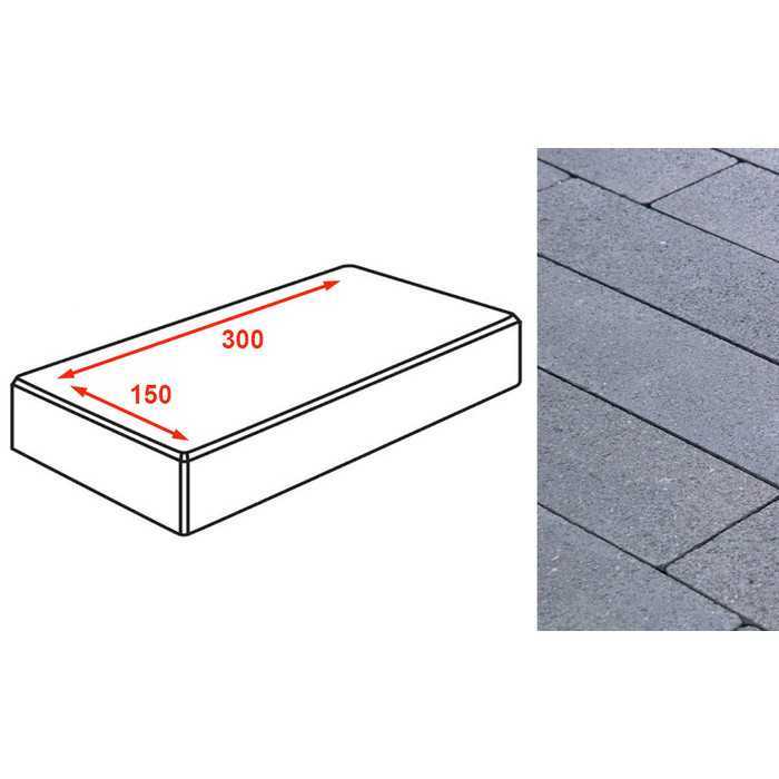 Плитка тротуарная Готика Granite FINO, картано, Амфиболит 300x150x80 мм